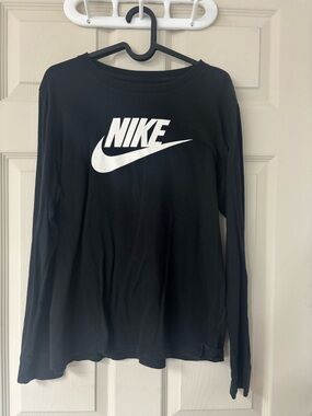 Nike Black Tee with White Logo Print